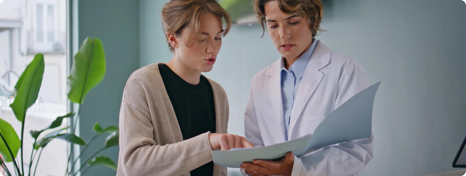 Physician reviewing preventive health screening results at La Vie Health Centre