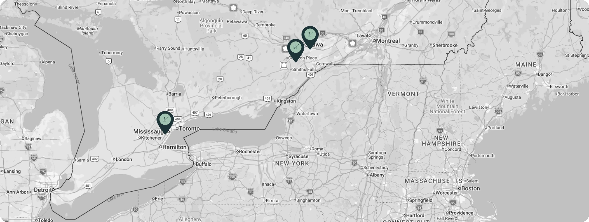 La Vie Health Centre locations in Kanata, Downtown Ottawa, and Oakville Ontario